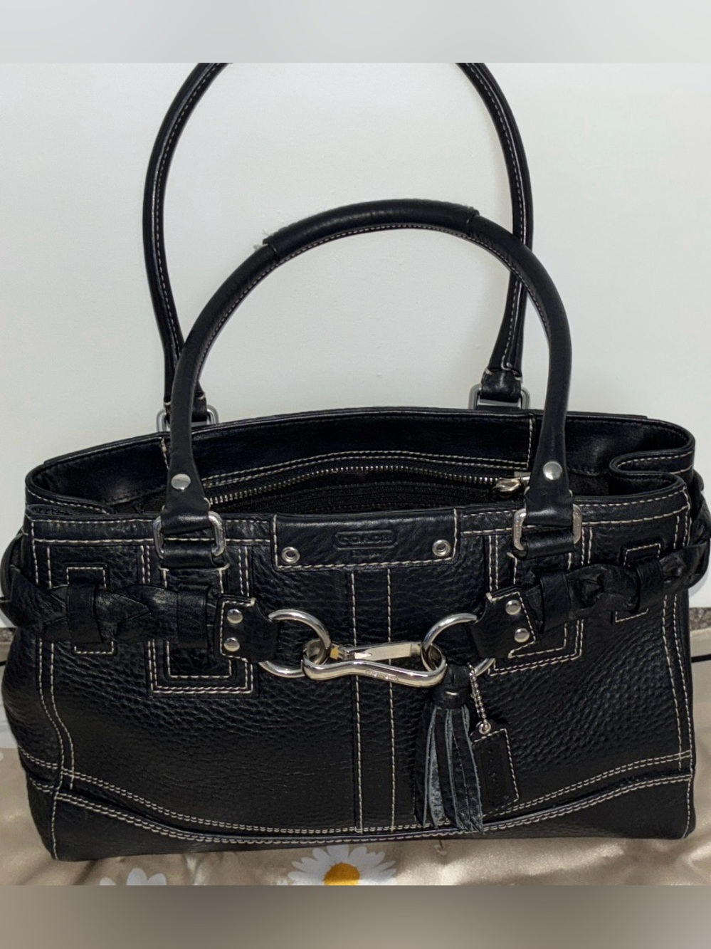 2008 Vintage Coach Hampton braided leather carryall